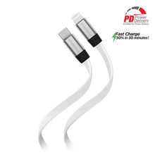 Flexi USB-C to Lightning Flat Cable 6ft[ 6FT White ]