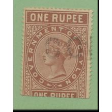Ceylon Stamp, 1 Rupee Government/Revenue, Used