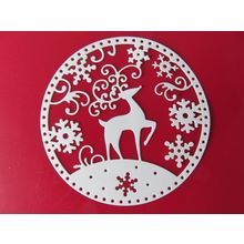 4 x Tattered Lace Die Cuts Snowglobe Reindeer