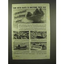 1944 Evinrude Outboard Motor Ad - From Arctic to Tropic