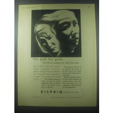 1954 Disprin Aspirin Advertisement- The pain has gone