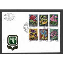 YUGOSLAVIA 1975 NATIONAL YOUTH DAY FLOWERS SET 6 VALS FIRST DAY COVER