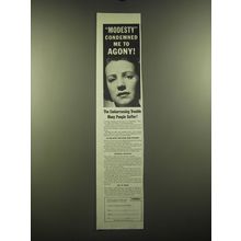 1939 Grove Laboratories Pazo Ointment Ad - Modesty condemned me to Agony