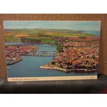 aerial view, BERWICK-ON-TWEED, NORTHUMBERLAND used postcard by E T W Dennis