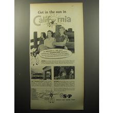 1951 Southern Pacific Railroad Ad - Get in the sun in California