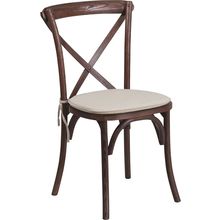 Flash Furniture HERCULES Series Stackable Mahogany Wood Cross Back Chair with Cu