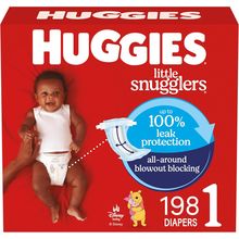 Huggies Size 1 Diapers, Little Snugglers Diapers, Size 1 (8-14 Lbs), 198 Count (