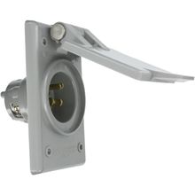 Leviton Straight Blade Flanged Male Power Inlet Receptacle, 15 A, 125 V, Nylon F
