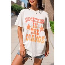 White SOMETHING IN THE ORANGE Graphic Crew Neck T Shirt