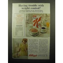 1964 Kellogg's Special K Cereal Ad - Having Trouble with Weight Control