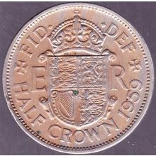 1959 Great Britain 1 Half Crown (2 & Half Shillings) Coin