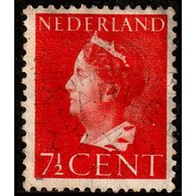 Netherlands 1940 Queen Wilhelmina 7 1/2c Used Stamp