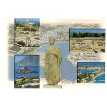 KOS, Greece used postcard multi view /