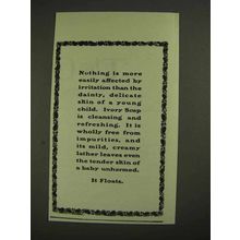 1903 Ivory Soap Ad - Dainty, Delicate Skin of Child