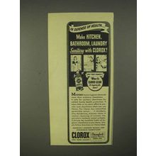 1943 Clorox Bleach Ad - In Defense Of Health