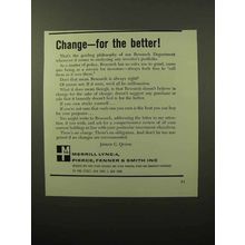 1964 Merrill Lynch Brokers Ad - Change For the Better