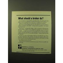 1964 Merrill Lynch Ad - What Should a Broker Do?