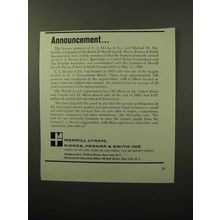 1964 Merrill Lynch Brokers Ad - Announcement