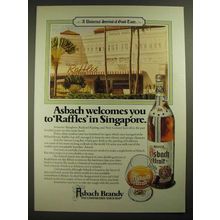 1981 Asbach Brandy Ad - Welcomes You To Raffles in Singapore