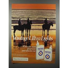1982 Vantage Ultra Lights Cigarette Ad