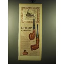 1947 Kaywoodie Pipe Ad - Super-Grain Squat Bulldog No.98B and Dublin No. 13