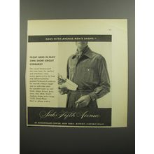 1952 Saks Fifth Avenue Corduroy Shirt Advertisement