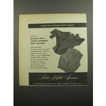 1952 Saks Fifth Avenue Caerlee Cashmere Sweater Ad - Men's Shops