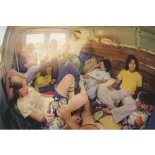 Camper Transit Van Of Extreme Sports Skaters Going To Race Postcard
