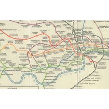 1920s Pocket Underground Tube Map of 1926 London Underground Postcard