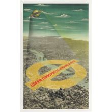 London Transport Underground Planet Saturn Searchlight Advertising Postcard