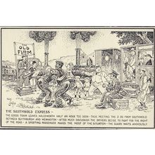 The Southwold Express Train Stuck At Halesworth Comic Postcard