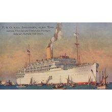 P & O Lines RMS Stratheden Liner Ship Old Postcard
