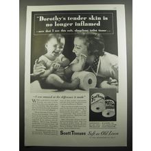1933 Scott Tissues Ad - Dorothy's tender skin is no longer inflamed