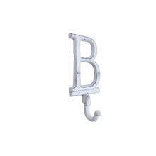 Pack Of 2] Whitewashed Cast Iron Letter B Alphabet Wall Hook 6""