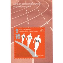 2012 Olympic Games 100 Metres Athletics London Race Isle Of Man Postcard