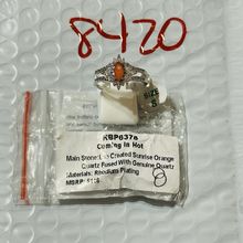 NIB Bomb Party Sz8 BP RBP6378 Coming In Hot LC Sunrise Orange Quartz Rhodium Pl
