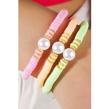 Light Pink Bohemian Style Beaded Stretch Bracelet