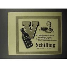 1941 Schilling Vanilla Ad - So Delicious in Cake