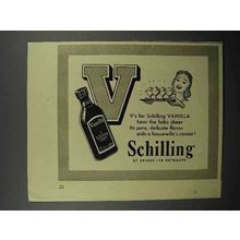 1941 Schilling Vanilla Ad - Hear the Folks Cheer