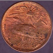 1963 Mexico 20 Centavos Coin