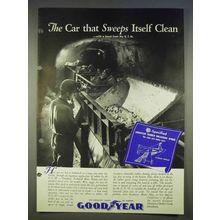 1940 Goodyear Rubber Unloading Apron Ad - Sweeps Itself