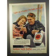 1956 Lucky Strike Cigarettes Ad - Light Up a Lucky!