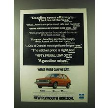 1978 Plymouth Horizon Ad - Dazzling Space Efficiency