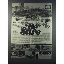 1981 Rhino Farm Equipment Ad - Be Sure