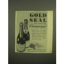 1945 Gold Seal Champagne Advertisement - New York State Champagne