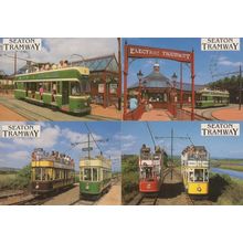 Seaton Tramway 4x Double Decker Bus Trams Postcard s