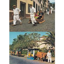 Portugal Baskets Race Down Road Tourist Basket Guided Tours 2x Rare Postcard