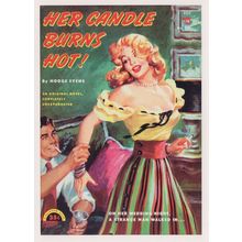 Her Candle Burns Hot Wedding Marriage Betrayal Risque Book Postcard