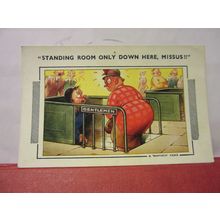 SAUCY SEASIDE POSTCARD unused BAMFORTH & CO. no 657 brown triangle gents toilet