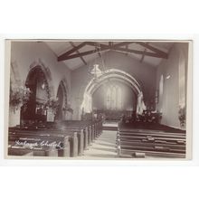 St John's Church Interior Yealand Conyers Postcard RP Lancashire